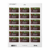 Robuuste kersttafel met pine en sneeuw etiket (Full Sheet)