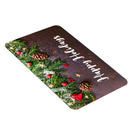 Robuuste kersttafel met pine en sneeuw magneet (Rechterzijde)