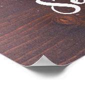 Robuuste kersttafel met pine en sneeuw poster (Hoek)