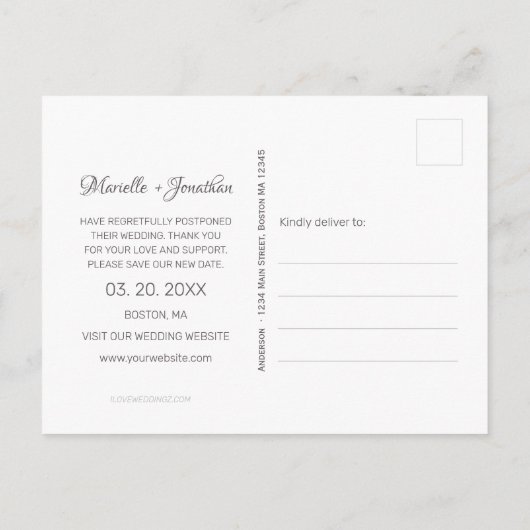 Robuuste Koe Roze roze bloemen Verander de datum Aankondigingskaart (Achterkant)