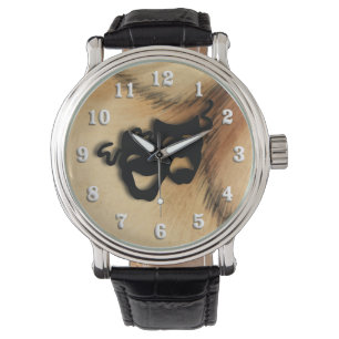 Robuuste komedie en tragedie theatermaskers horloge