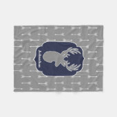 Robuuste moderne grijze droger en witte pijlen fleece deken (Voorkant (Horizontaal))