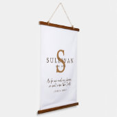 Robuuste naam Christelijke scriptmonogram Hangend Wandkleed (Gebogen)