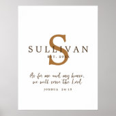 Robuuste naam Christelijke scriptmonogram Poster (Voorkant)