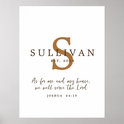 Robuuste naam Christelijke scriptmonogram Poster (Voorkant)