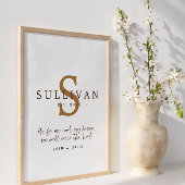 Robuuste naam Christelijke scriptmonogram Poster
