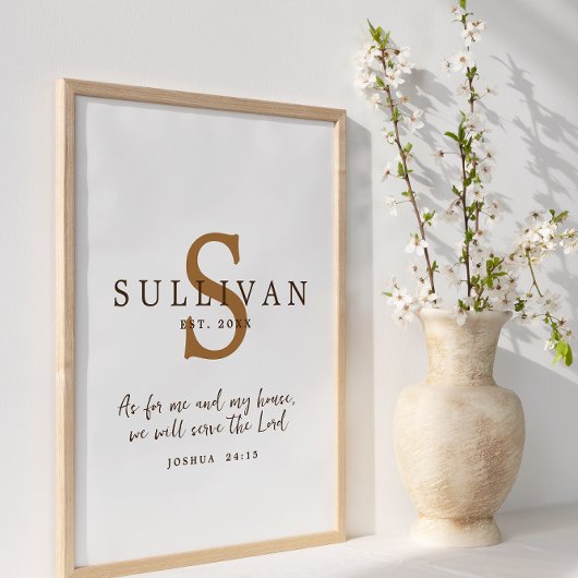 Robuuste naam Christelijke scriptmonogram Poster