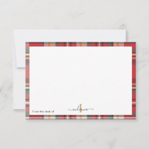 Robuuste naam van het rode monogram script bedankkaart