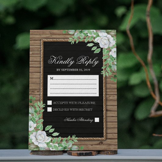 Robuuste respons | Organic Greenery Wedding RSVP Kaartje
