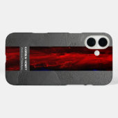 Robuuste Rode Naam Abstracte Textuur Case-Mate iPhone Case (Achterkant (horizontaal))