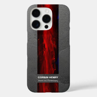 Robuuste Rode Naam Abstracte Textuur iPhone 16 Pro Hoesje