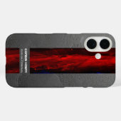 Robuuste Rode Naam Abstracte Textuur Case-Mate iPhone Case (Achterkant (horizontaal))