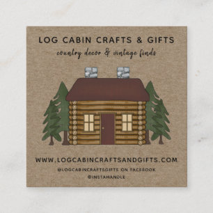 Robuuste sociale media voor het landlog Cabin Vierkante Visitekaartje