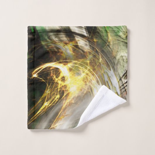 Robuuste textuur onder drijvende groene en gele in bad handdoek (Wasdoekje)