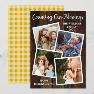 Robuuste Thanksgiving die onze zegeningen telt 4 F Feestdagenkaart