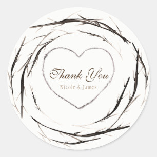 Robuuste twijken met dubbele tanden die de Aangepa Ronde Sticker