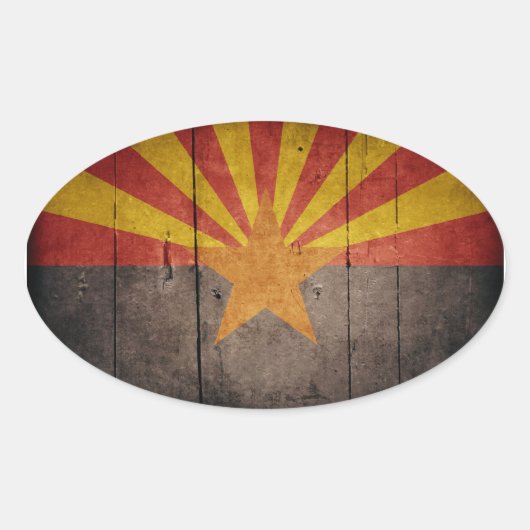 Robuuste vlag van Arizona Ovale Sticker (Voorkant)