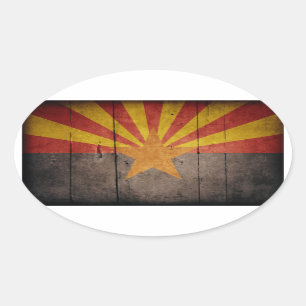 Robuuste vlag van Arizona Ovale Sticker