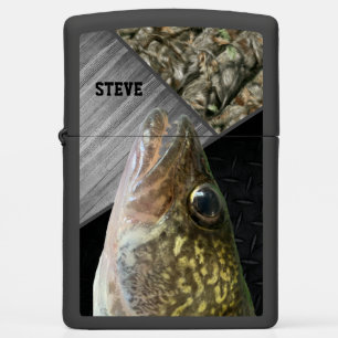 Robuuste walleye Vissen camo Name Mannen Cool Zipp