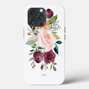 Robuuste Waterverf Botanisch met monogram iPhone 13 Pro Hoesje