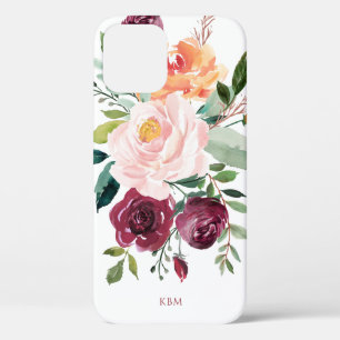 Robuuste Waterverf Botanisch met uw monogram iPhone 12 Pro Hoesje
