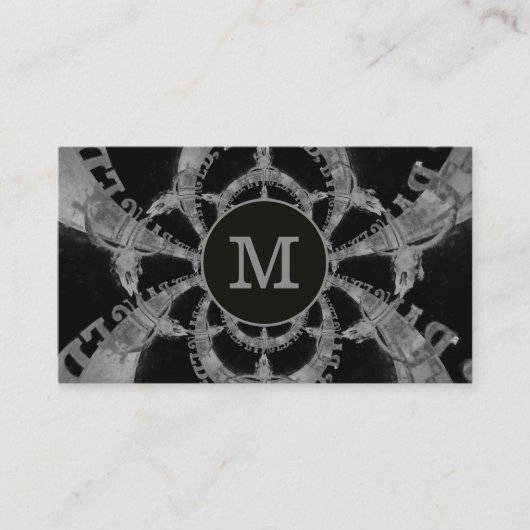 Robuuste Westerne bollen schedel zwart-wit monogra Visitekaartje (Voorkant)