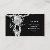 Robuuste Westerne zwarte en witte schedel Visitekaartje (Achterkant)