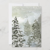 Robuuste winterbomen bruiloft met de datumkaart bedankkaart (Achterkant)