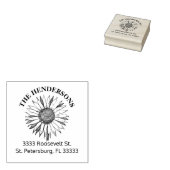 Robuuste zonnebloempnaam 	rubberstempel (Gestempeld)