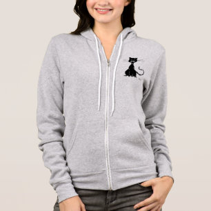 Robuuste zwarte kat hoodie