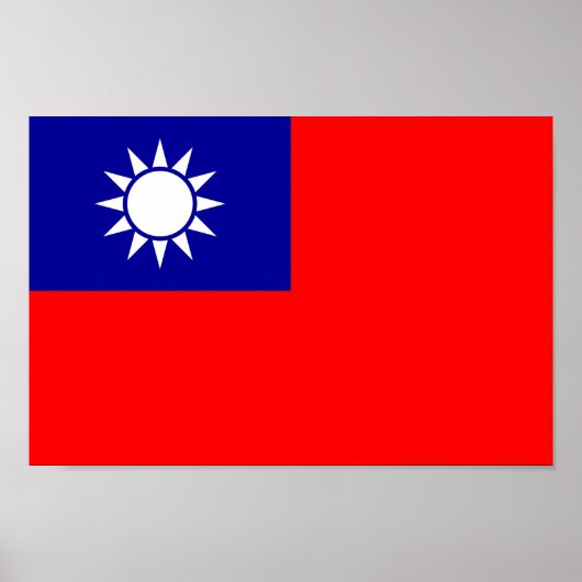 ROC Taiwan - Taiwanese vlag - 中 - 民 - 青 , 國 , 國 旗  Poster (Voorkant)