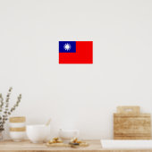 ROC Taiwan - Taiwanese vlag - 中 - 民 - 青 , 國 , 國 旗  Poster (Keuken)