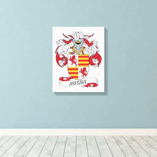 Rocha Family Crest Canvas Afdruk (Insitu (Houten vloer))