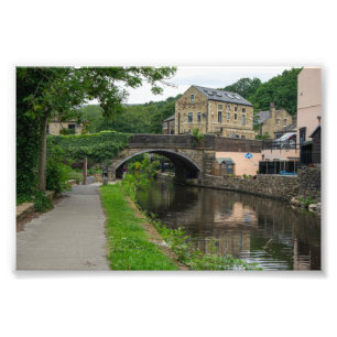 Rochdale Canal, Luddendenfoot Foto Afdruk