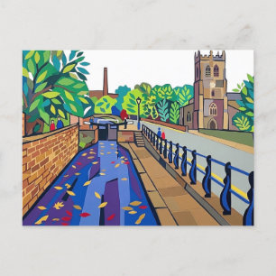Rochdale Kanaal & Christ Church, Sowerby Bridge Briefkaart