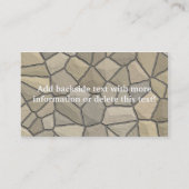 Roche au mur en pierre de carte de visite (Dos)