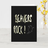 Roche de castors ! Carte de voeux (Fleur jaune)