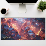 Roche de lave personnalisée<br><div class="desc">Lancez votre espace de travail grâce à ce tapis de bureau personnalisé qui présente un design fascinant de pierre de lave fondue. Les teintes enflammées et les textures abstraites créent une scène captivante, inspirant créativité et passion. Faites-le vraiment à vous en ajoutant votre nom ou une citation motivante. La surface...</div>
