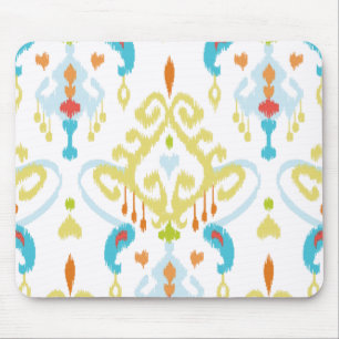 Roche felgeel en blauw stamblad afdrukken muismat