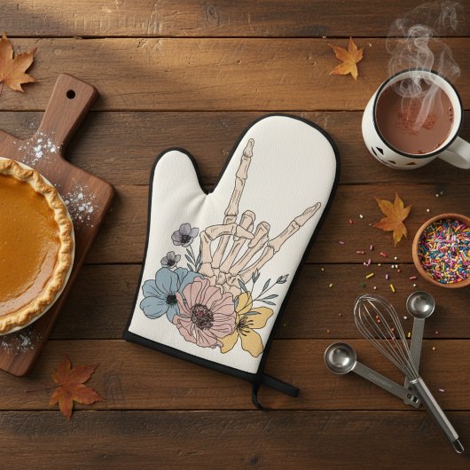 Roche Florale Sur Squelette Poignée Mitt