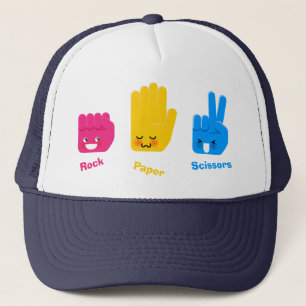 Roche, papier, casquette de jeu de ciseaux