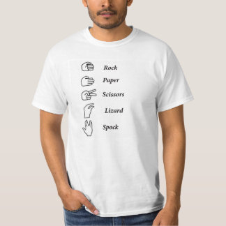 Roche, papier, ciseaux, lézard, T-shirt de Spock