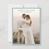 Rochelle Aqua Modern Hedendaags Elegant Bruiloft Bedankkaart (Voorkant)