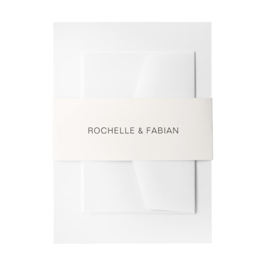 Rochelle Cream Modern Hedendaags Elegant Bruiloft Uitnodigingen Wikkel (Voorkant Voorbeeld)