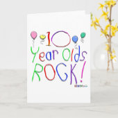 Rocher à 10 ans ! Carte de vœux (Fleur jaune)