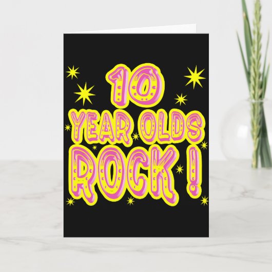 Rocher à 10 ans ! Carte de voeux (rose) (Devant)
