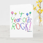 Rocher à 4 ans ! Carte de vœux (Fleur jaune)