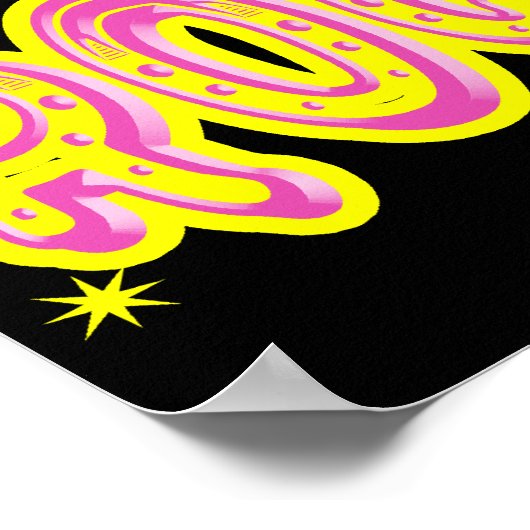 Rocher à 50 ans ! (Rose) Impression d'affiche (Coin)