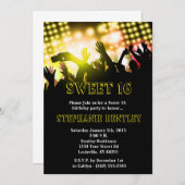 Rocher Jaune Star Sweet 16 Anniversaire Invitation (Devant / Derrière)