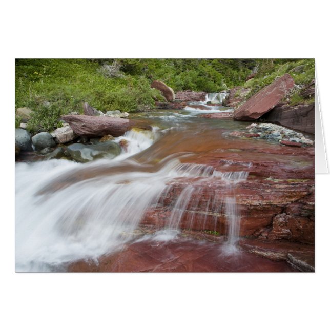 Rocher rouge dans Baring Creek dans Glacier Nation (Devant horizontal)